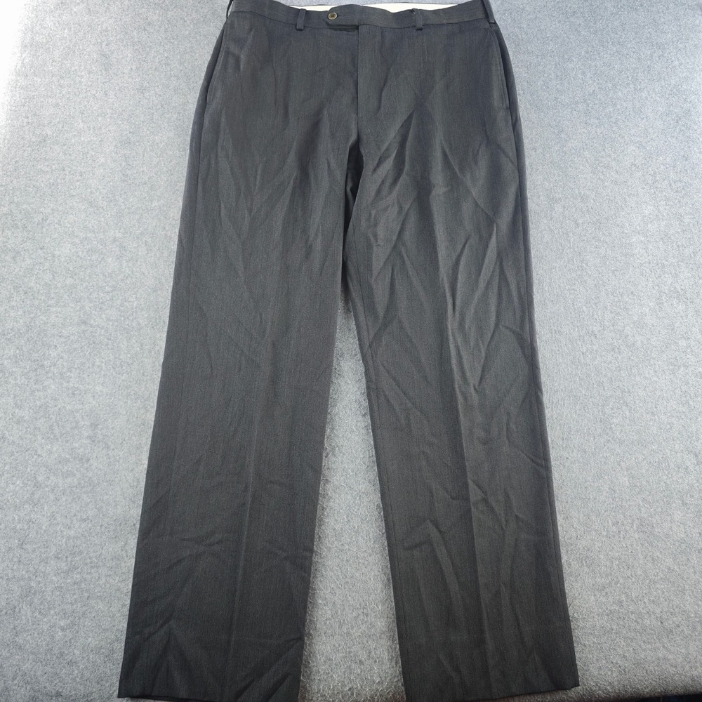 Brooks Brothers 1818 Madison Dress Pants Mens 36x32 Gray Wool Flat Front Pant